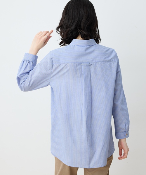 DECOY SINCE 1981（デコイシンスイチキュウハチイチ）の「【chiyoさんコラボ】ロンドンマーチストライプブラウス【オーガニックコットン100%】（シャツ/ブラウス・レディース・ピンク/ブルー/ベージュ・9号/11号/13号）」の6枚目の写真