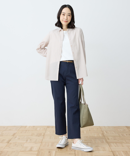 DECOY SINCE 1981（デコイシンスイチキュウハチイチ）の「【chiyoさんコラボ】ロンドンマーチストライプブラウス【オーガニックコットン100%】（シャツ/ブラウス・レディース・ピンク/ブルー/ベージュ・9号/11号/13号）」の9枚目の写真