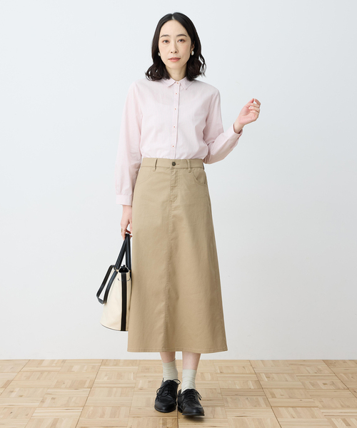 DECOY SINCE 1981（デコイシンスイチキュウハチイチ）の「【chiyoさんコラボ】ロンドンマーチストライプブラウス【オーガニックコットン100%】（シャツ/ブラウス・レディース・ピンク/ブルー/ベージュ・9号/11号/13号）」の11枚目の写真