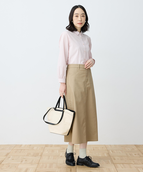 DECOY SINCE 1981（デコイシンスイチキュウハチイチ）の「【chiyoさんコラボ】ロンドンマーチストライプブラウス【オーガニックコットン100%】（シャツ/ブラウス・レディース・ピンク/ブルー/ベージュ・9号/11号/13号）」の12枚目の写真