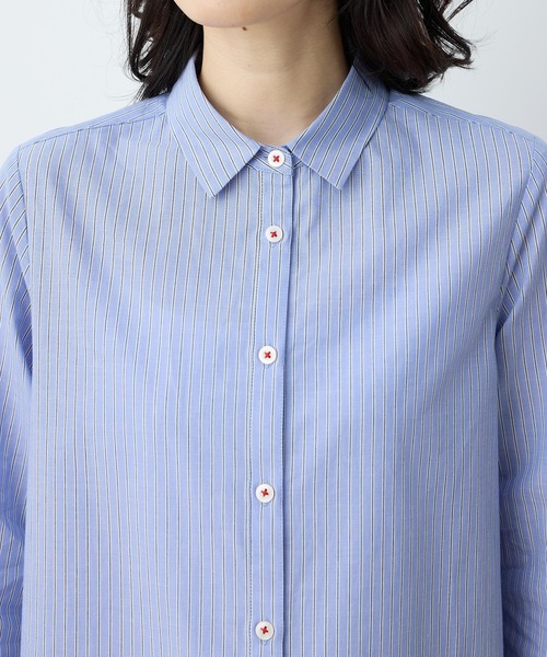 DECOY SINCE 1981（デコイシンスイチキュウハチイチ）の「【chiyoさんコラボ】ロンドンマーチストライプブラウス【オーガニックコットン100%】（シャツ/ブラウス・レディース・ピンク/ブルー/ベージュ・9号/11号/13号）」の15枚目の写真