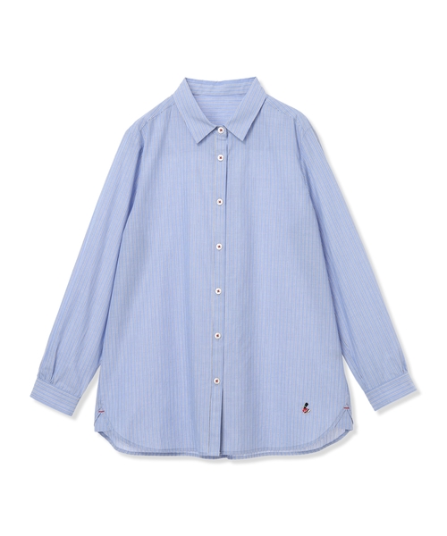 DECOY SINCE 1981（デコイシンスイチキュウハチイチ）の「【chiyoさんコラボ】ロンドンマーチストライプブラウス【オーガニックコットン100%】（シャツ/ブラウス・レディース・ピンク/ブルー/ベージュ・9号/11号/13号）」の19枚目の写真