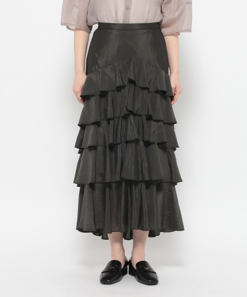 mysty woman（ミスティウーマン）の「フリルティアードスカート 666533（スカート・レディース・ベージュ/ブラック/オフホワイト・FREE）」の12枚目の写真