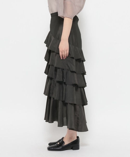 mysty woman（ミスティウーマン）の「フリルティアードスカート 666533（スカート・レディース・ベージュ/ブラック/オフホワイト・FREE）」の13枚目の写真