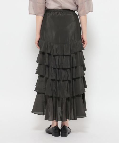 mysty woman（ミスティウーマン）の「フリルティアードスカート 666533（スカート・レディース・ベージュ/ブラック/オフホワイト・FREE）」の14枚目の写真