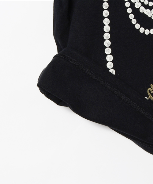 CHUBBYGANG(チャビーギャング)の「ドットネットチュール パフスリーブTシャツ(Tシャツ/カットソー・キッズ・ホワイト/ブラック・120/130/100/110/90/80)」の3枚目の写真