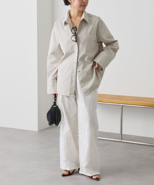 RIVE DROITE（リヴドロワ）の「【セットアップ着用可能】ガーメントダイコットンツイルシャツ（シャツ/ブラウス・レディース・サックスブルー/ライトベージュ/ピンク・FREE）」の5枚目の写真