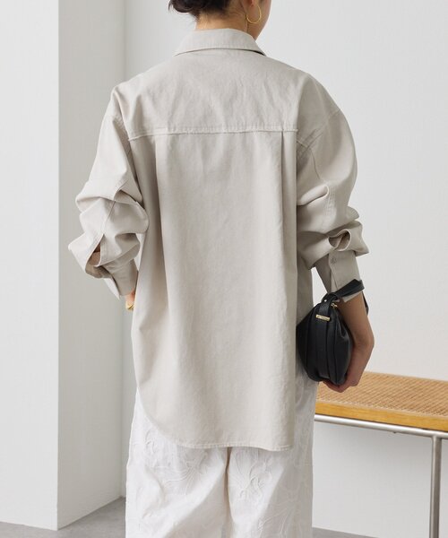 RIVE DROITE（リヴドロワ）の「【セットアップ着用可能】ガーメントダイコットンツイルシャツ（シャツ/ブラウス・レディース・サックスブルー/ライトベージュ/ピンク・FREE）」の11枚目の写真