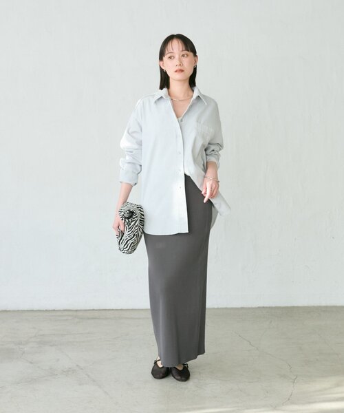 RIVE DROITE（リヴドロワ）の「【セットアップ着用可能】ガーメントダイコットンツイルシャツ（シャツ/ブラウス・レディース・サックスブルー/ライトベージュ/ピンク・FREE）」の15枚目の写真