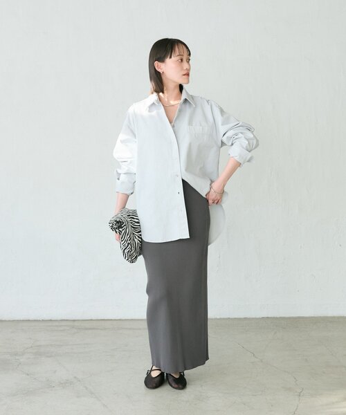 RIVE DROITE（リヴドロワ）の「【セットアップ着用可能】ガーメントダイコットンツイルシャツ（シャツ/ブラウス・レディース・サックスブルー/ライトベージュ/ピンク・FREE）」の16枚目の写真