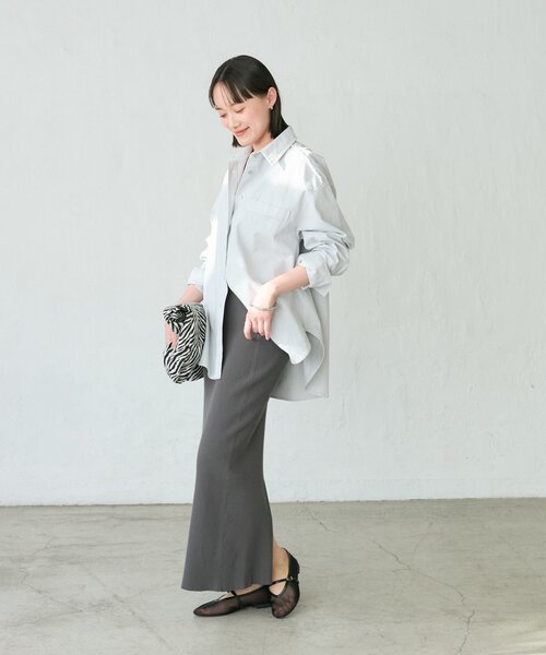 RIVE DROITE（リヴドロワ）の「【セットアップ着用可能】ガーメントダイコットンツイルシャツ（シャツ/ブラウス・レディース・サックスブルー/ライトベージュ/ピンク・FREE）」の17枚目の写真