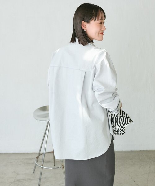 RIVE DROITE（リヴドロワ）の「【セットアップ着用可能】ガーメントダイコットンツイルシャツ（シャツ/ブラウス・レディース・サックスブルー/ライトベージュ/ピンク・FREE）」の21枚目の写真