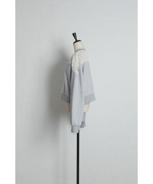 &. NOSTALGIA(アンドドットノスタルジア)の「シアーフラワーレース刺繍裏毛プルオーバー(Tシャツ/カットソー・レディース・グレー/ベージュ/ホワイト・M)」の19枚目の写真