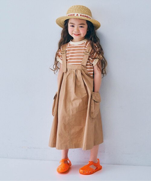 p.premier（ピードットプルミエ）の「先染めボーダーワッフルトップス（Tシャツ/カットソー・キッズ・アイボリー/ブルー/ピンク/グリーン・110/100/90/140/130/120/80）」の16枚目の写真