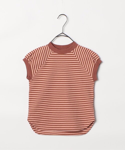 p.premier（ピードットプルミエ）の「先染めボーダーワッフルトップス（Tシャツ/カットソー・キッズ・アイボリー/ブルー/ピンク/グリーン・110/100/90/140/130/120/80）」の17枚目の写真
