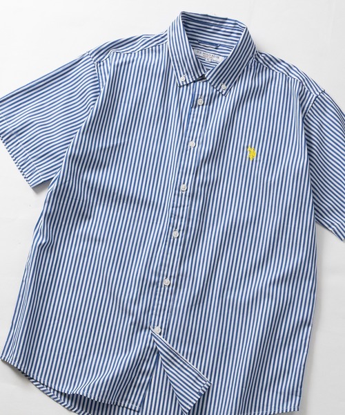 U.S. POLO ASSN.(ユーエスポロアッスン)の「【18】〔U.S.POLO ASSN/ユーエスポロアッスン〕ブロード ワンポイントロゴ 半袖ボタンダウン シャツ(シャツ/ブラウス・メンズ・インディゴブルー/ネイビー/ライトブルー/ブラック/ホワイト・MEDIUM/X-LARGE/LARGE)」の4枚目の写真