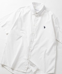 【18】〔U.S.POLO ASSN/ユーエスポロアッスン〕ブロード ワンポイントロゴ 半袖ボタンダウン シャツ