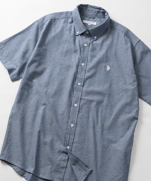 U.S. POLO ASSN.(ユーエスポロアッスン)の「【18】〔U.S.POLO ASSN/ユーエスポロアッスン〕ブロード ワンポイントロゴ 半袖ボタンダウン シャツ(シャツ/ブラウス・メンズ・インディゴブルー/ネイビー/ライトブルー/ブラック/ホワイト・MEDIUM/X-LARGE/LARGE)」の5枚目の写真