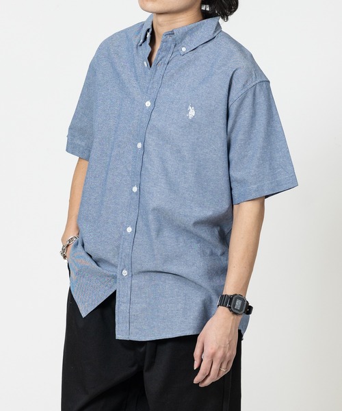 U.S. POLO ASSN.(ユーエスポロアッスン)の「【18】〔U.S.POLO ASSN/ユーエスポロアッスン〕ブロード ワンポイントロゴ 半袖ボタンダウン シャツ(シャツ/ブラウス・メンズ・インディゴブルー/ネイビー/ライトブルー/ブラック/ホワイト・MEDIUM/X-LARGE/LARGE)」の15枚目の写真