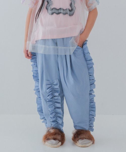 unica(ユニカ)の「フリルパンツ(その他パンツ・キッズ・ネイビー/チャコール/ピンク/ライトブルー・L/XL)」の1枚目の写真