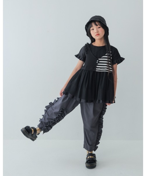 unica(ユニカ)の「フリルパンツ(その他パンツ・キッズ・ネイビー/チャコール/ピンク/ライトブルー・L/XL)」の5枚目の写真