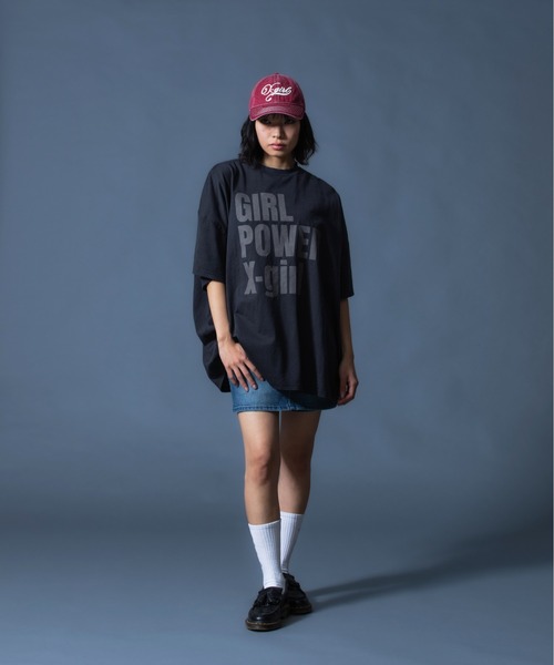 X-girl(エックスガール)の「DISTRESSED BIG TEE DRESS(ワンピース・レディース・ブラック/ブラウン・S/M)」の5枚目の写真