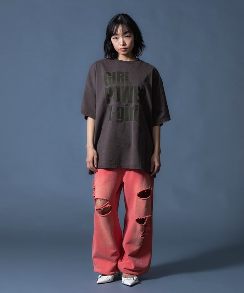 X-girl(エックスガール)の「DISTRESSED BIG TEE DRESS(ワンピース・レディース・ブラック/ブラウン・S/M)」の18枚目の写真
