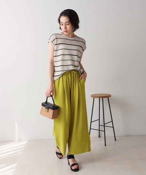 Bou Jeloud（ブージュルード）の「シースルーボーダーニットベスト（ベスト・レディース・オフホワイト/ブラック・FREE）」の4枚目の写真