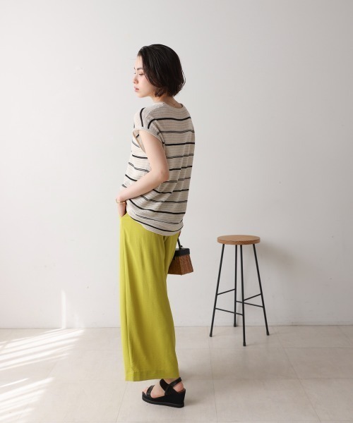 Bou Jeloud（ブージュルード）の「シースルーボーダーニットベスト（ベスト・レディース・オフホワイト/ブラック・FREE）」の7枚目の写真