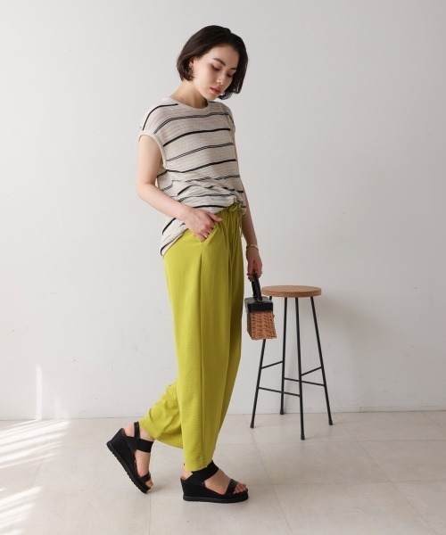 Bou Jeloud（ブージュルード）の「シースルーボーダーニットベスト（ベスト・レディース・オフホワイト/ブラック・FREE）」の9枚目の写真