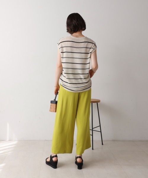 Bou Jeloud（ブージュルード）の「シースルーボーダーニットベスト（ベスト・レディース・オフホワイト/ブラック・FREE）」の14枚目の写真