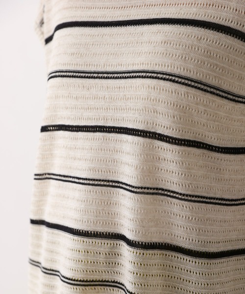 Bou Jeloud（ブージュルード）の「シースルーボーダーニットベスト（ベスト・レディース・オフホワイト/ブラック・FREE）」の17枚目の写真