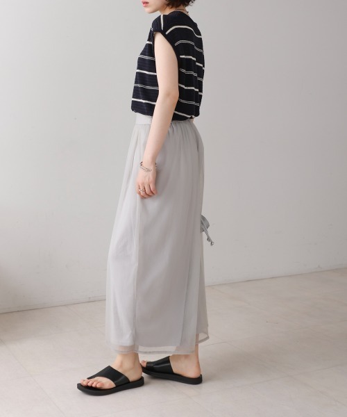 Bou Jeloud（ブージュルード）の「シースルーボーダーニットベスト（ベスト・レディース・オフホワイト/ブラック・FREE）」の21枚目の写真