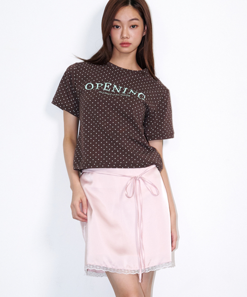 OPENING SUNSHINE（オープニングサンシャイン）の「リボンベルトサテンミニスカートレースピンク（スカート・レディース・ライトピンク・SMALL/MEDIUM）」の5枚目の写真