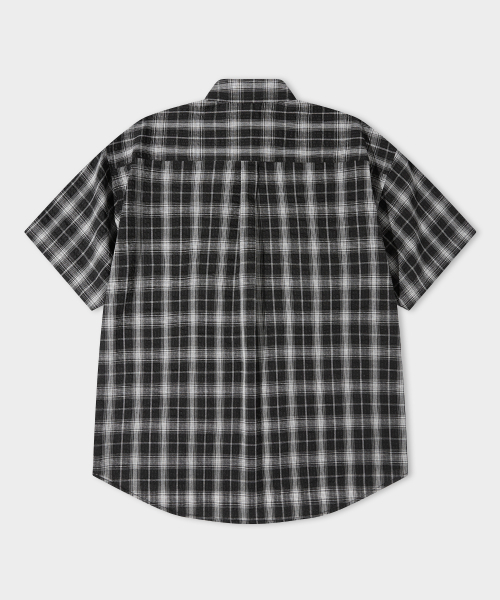 LEMAIN SECOND（リメインセカンド）の「チェックオーバーサイズ半袖シャツ[ブラック]（Tシャツ/カットソー・レディース・その他・MEDIUM/LARGE）」の6枚目の写真