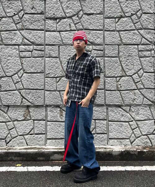 LEMAIN SECOND（リメインセカンド）の「チェックオーバーサイズ半袖シャツ[ブラック]（Tシャツ/カットソー・レディース・その他・MEDIUM/LARGE）」の15枚目の写真