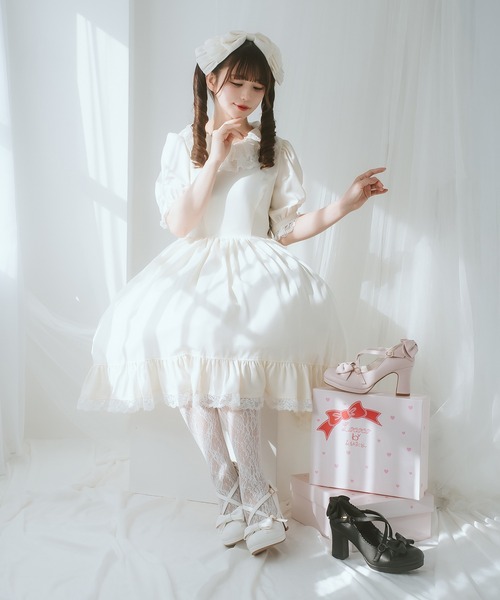 byあしながおじさん（バイアシナガオジサン）の「My Ribbon Shoes　LC002（パンプス・レディース・ブラック/ライトピンク/ホワイト・22cm/22.5cm/23cm/23.5cm/24cm/24.5cm/25cm/25.5cm）」の22枚目の写真