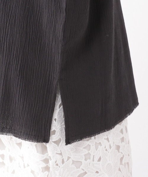 studio CLIP（スタディオクリップ）の「ヘンリーネックスリットブラウス（シャツ/ブラウス・レディース・オフホワイト/ライトブルー/スモーク・FREE）」の21枚目の写真