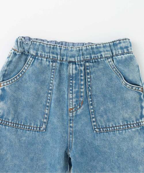 petit main（プティマイン）の「柔らか加工デニムロングパンツ（デニムパンツ・キッズ・ライトブルー/ブルー・100cm/110cm/90cm/80ｃｍ/130cm/120cm）」の4枚目の写真