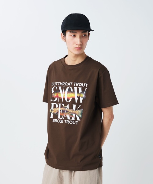 Snow Peak(スノーピーク)の「Snow Peak / Famous Trout Dry T-Shirt フェイマストラウト ドライTシャツ(Tシャツ/カットソー・メンズ・オフホワイト/ブラック/ブラウン・S/M/L/XL)」の3枚目の写真
