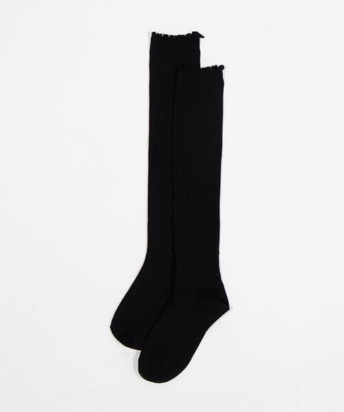WEGO(ウィゴー)の「WEGO/2WAYメローリブハイソックス(ソックス/靴下・レディース・ブラック/ホワイト・23-25cm)」の9枚目の写真