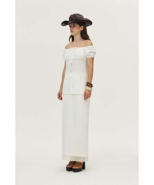 Eyelet Embroidered Puff Sleeve Blouse, Ivory（シャツ/ブラウス 