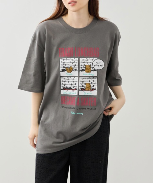 Philip Lumbang(フィリップランバン)の「【Philip Lumbang/フィリップランバン】レギュラーシルエット グラフィック プリント 半袖Tシャツ(Tシャツ/カットソー・メンズ・ホワイト/チャコールグレー/ブラック・M/L/XL)」の3枚目の写真