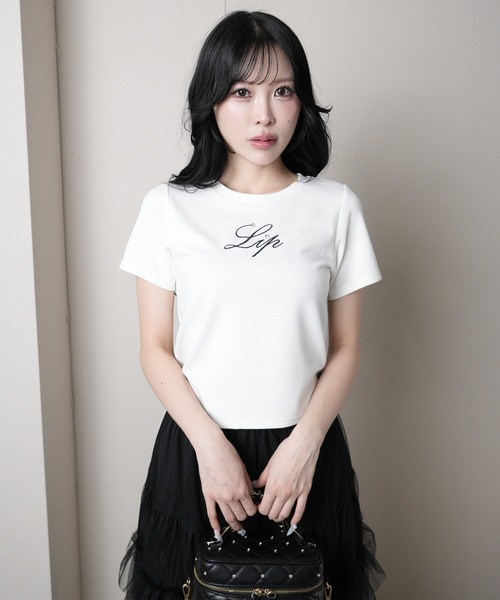 LIPSERVICE（リップサービス）の「LIPロゴアクセントTシャツ（Tシャツ/カットソー・レディース・ブラック/ブルー/ホワイト/ピンク・FREE）」の12枚目の写真