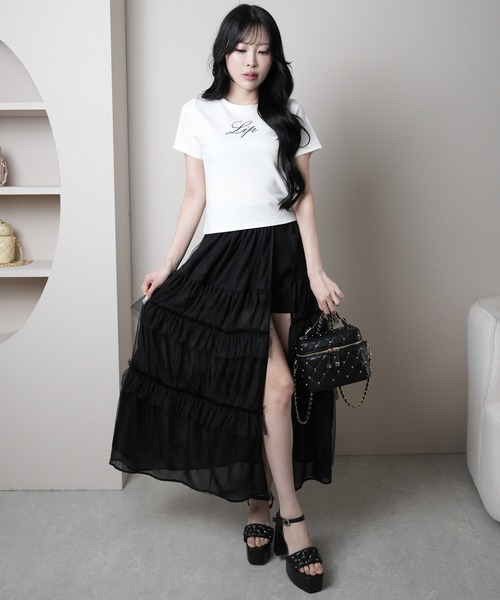 LIPSERVICE（リップサービス）の「LIPロゴアクセントTシャツ（Tシャツ/カットソー・レディース・ブラック/ブルー/ホワイト/ピンク・FREE）」の9枚目の写真