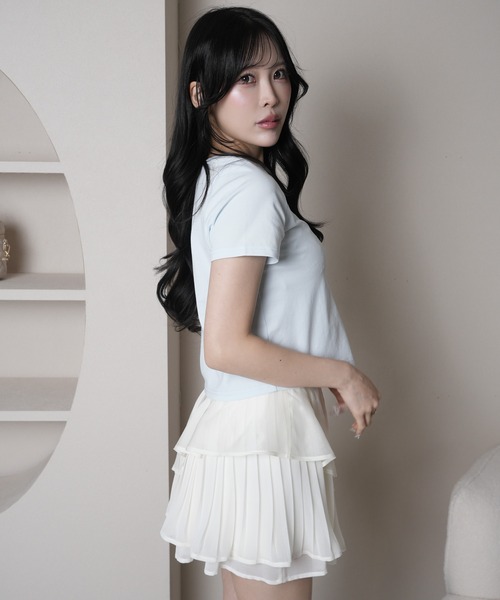 LIPSERVICE（リップサービス）の「LIPロゴアクセントTシャツ（Tシャツ/カットソー・レディース・ブラック/ブルー/ホワイト/ピンク・FREE）」の22枚目の写真