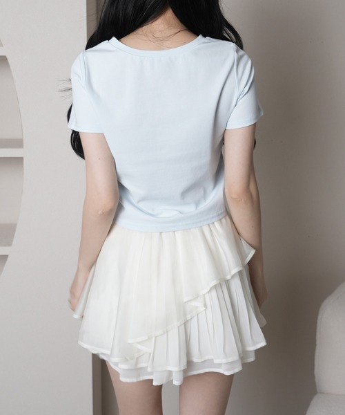 LIPSERVICE（リップサービス）の「LIPロゴアクセントTシャツ（Tシャツ/カットソー・レディース・ブラック/ブルー/ホワイト/ピンク・FREE）」の21枚目の写真