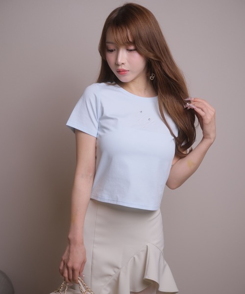 LIPSERVICE（リップサービス）の「LIPロゴアクセントTシャツ（Tシャツ/カットソー・レディース・ブラック/ブルー/ホワイト/ピンク・FREE）」の18枚目の写真