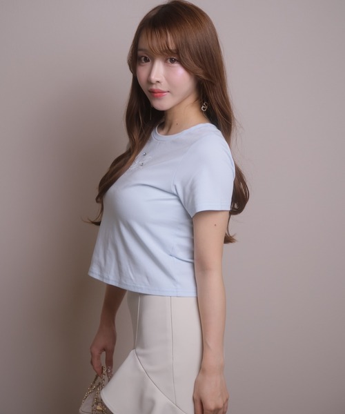 LIPSERVICE（リップサービス）の「LIPロゴアクセントTシャツ（Tシャツ/カットソー・レディース・ブラック/ブルー/ホワイト/ピンク・FREE）」の17枚目の写真