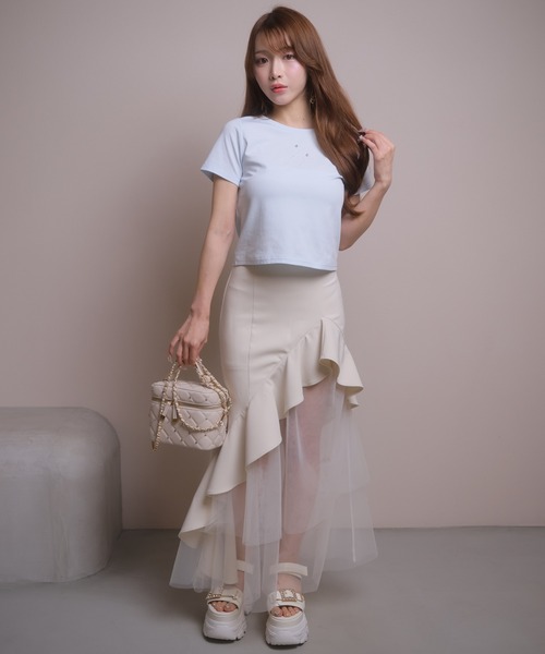 LIPSERVICE（リップサービス）の「LIPロゴアクセントTシャツ（Tシャツ/カットソー・レディース・ブラック/ブルー/ホワイト/ピンク・FREE）」の13枚目の写真